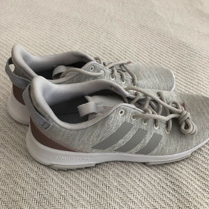 Brand New Light Gray and Metallic Pink Adidas